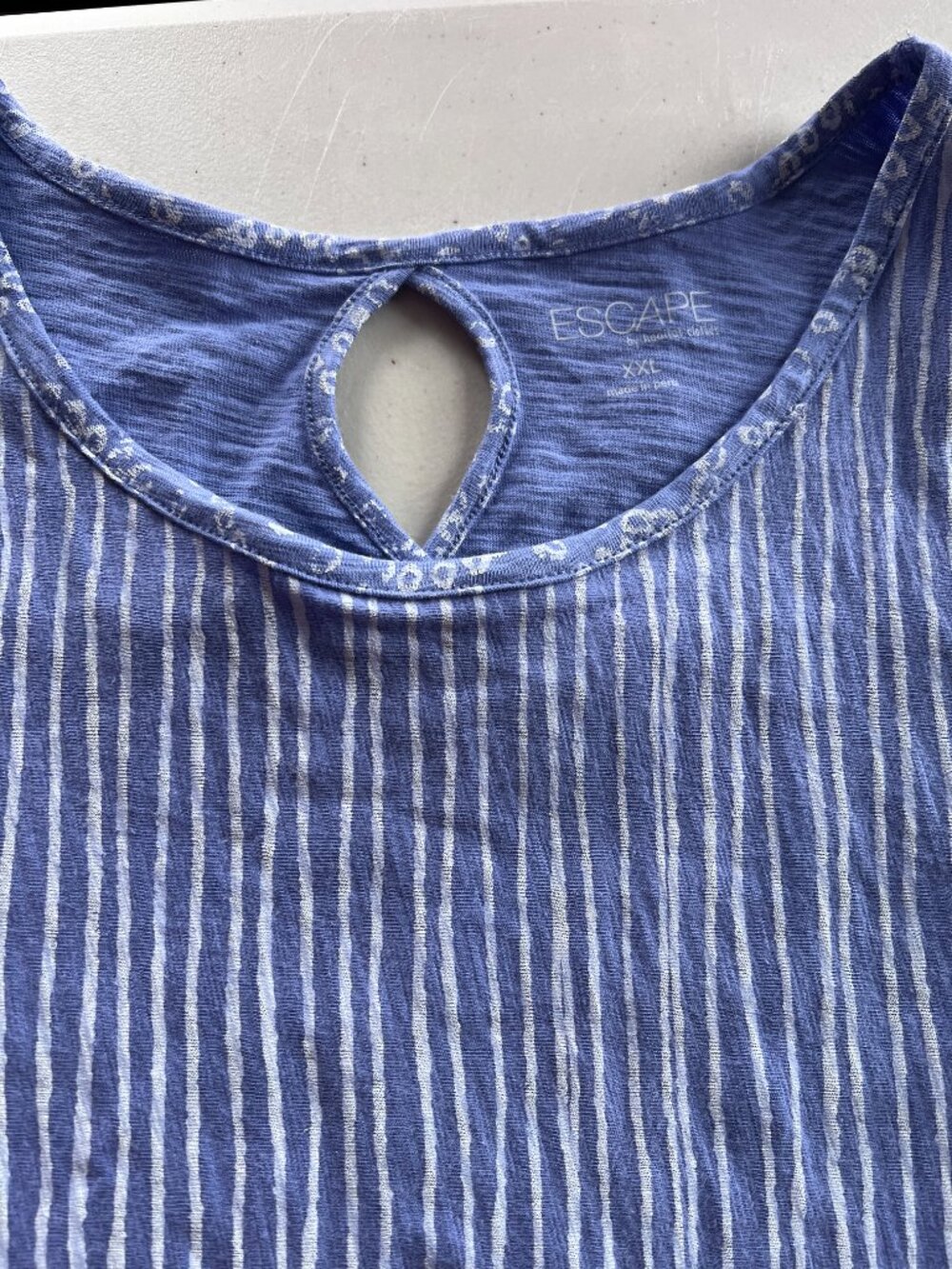 ESCAPE By Habitat - XXL Tank Slub Textured Peruvian Cotton Blue White - Picture 4 of 7